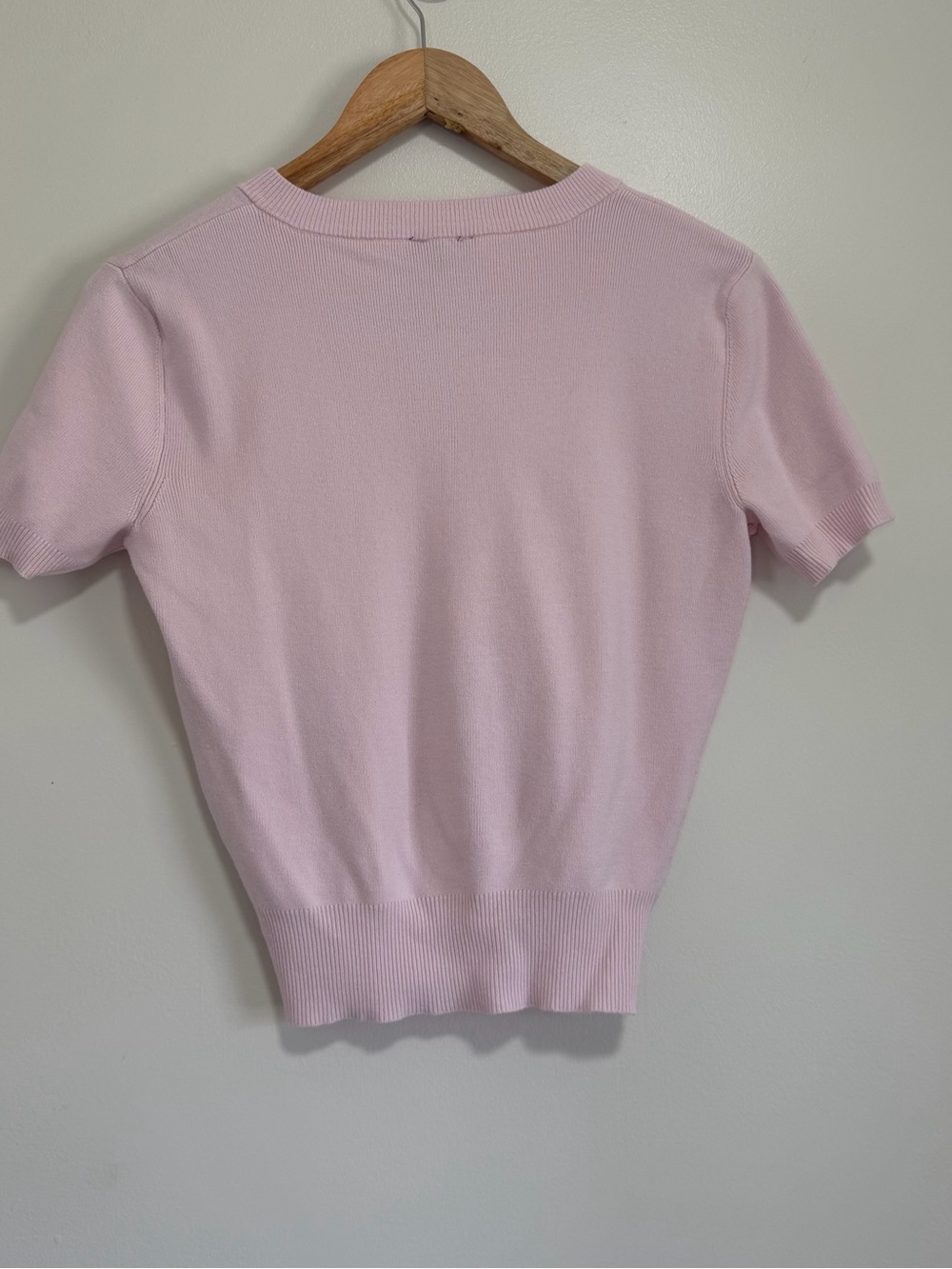 Dynamite Pale Pink Short Sleeve Button Cardigan - Picture 2 of 5